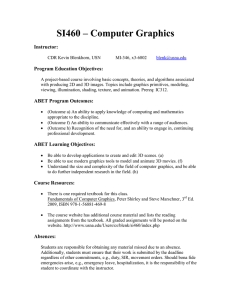 SI460 – Computer Graphics Instructor: Program Education Objectives: