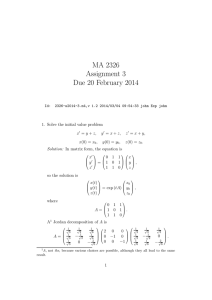 MA 2326 Assignment 3 Due 20 February 2014
