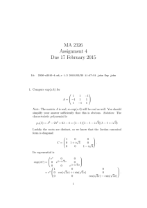 MA 2326 Assignment 4 Due 17 February 2015