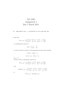MA 2326 Assignment 5 Due 5 March 2015