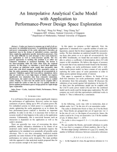 An Interpolative Analytical Cache Model with Application to Performance-Power Design Space Exploration