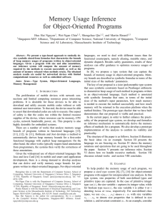 Memory Usage Inference for Object-Oriented Programs