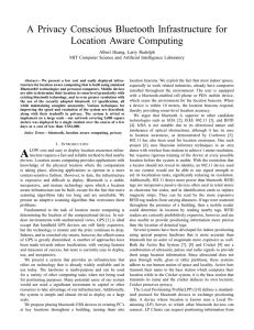 A Privacy Conscious Bluetooth Infrastructure for Location Aware Computing