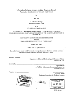 Information  Exchange  between  Medical  Databases ... Automated  Identification  of Concept  Equivalence