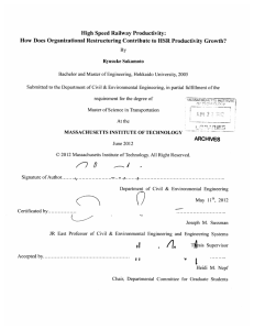 High  Speed  Railway  Productivity:
