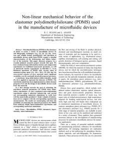Non-linear mechanical behavior of the elastomer polydimethylsiloxane (PDMS) used