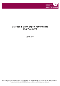 UK Food &amp; Drink Export Performance Full Year 2010 March 2011