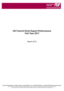UK Food &amp; Drink Export Performance Full Year 2011 March 2012