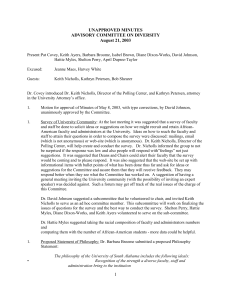 UNAPPROVED MINUTES ADVISORY COMMITTEE ON DIVERSITY August 21, 2003