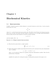 Biochemical Kinetics Chapter 1 1.1 Interconversion