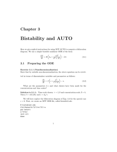 Bistability and AUTO Chapter 3