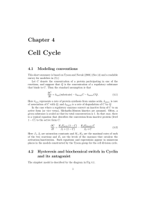 Cell Cycle Chapter 4 4.1 Modeling conventions