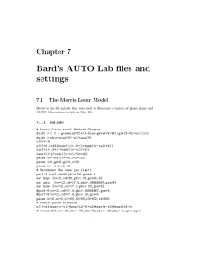 Bard’s AUTO Lab files and settings Chapter 7 7.1