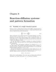 Reaction-diffusion systems and pattern formation Chapter 8 8.1