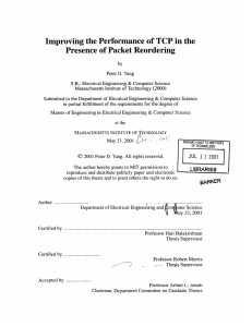 Improving the Performance  of TCP in the