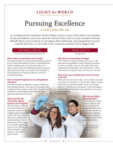 Pursuing Excellence A Look Inside a BC Lab