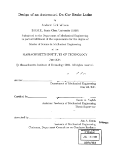 Design  of  an  Automated  On-Car Brake ... Andrew  Kirk Wilson