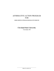 AFFIRMATIVE ACTION PROGRAM FOR Cleveland State University Cleveland, OH