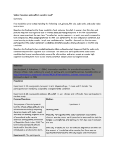 Video: How does video affect cognitive load? Summary: