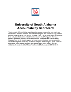 University of South Alabama Accountability Scorecard