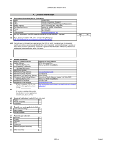 Common Data Set 2014-2015 Name: Gordon Mills Title: