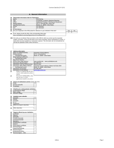 Common Data Set 2011-2012 Name: Paul Darring Title: