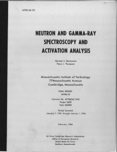 SPECTROSCOPY  AND ACTIVATION  ANALYSIS NEUTRON  AND  GAMMA-RAY