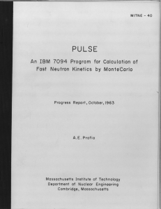 PULSE for  Calculation MonteCarlo An  IBM  7094