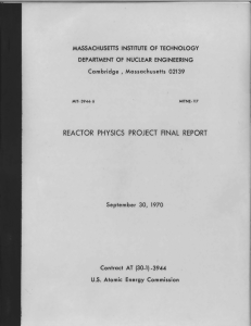 PHYSICS PROJECT FINAL MASSACHUSETTS  INSTITUTE U.S. NUCLEAR  ENGINEERING