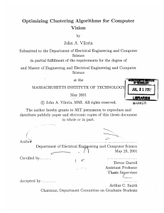 Optimizing  Clustering  Algorithms  for  Computer Vision A.