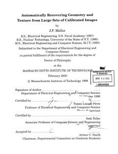 Automatically  Recovering  Geometry  and J.P. Mellor