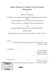 Stable  Mixing  of  Complete  and ... Information Adrian  Corduneanu