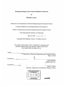 Merging  Ontologies  in the Context Mediation  Framework by