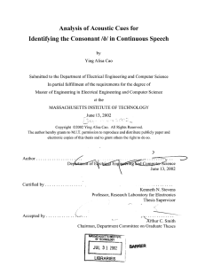 Analysis  of Acoustic  Cues  for