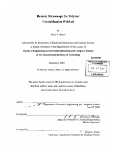 Remote  Microscope  for Polymer Crystallization  WebLab