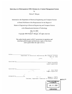 Querying  over Heterogeneous  XML  Schemas  in... by Fabian  F. Morgan