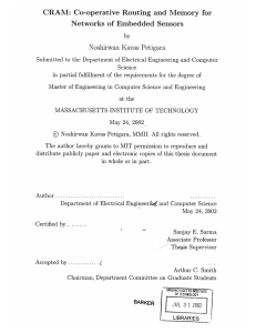 CRAM:  Co-operative  Routing  and  Memory ... Networks  of  Embedded  Sensors