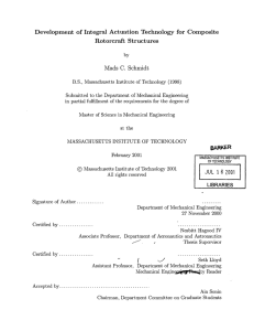 Development  of  Integral Actuation  Technology  for ... Rotorcraft  Structures C.