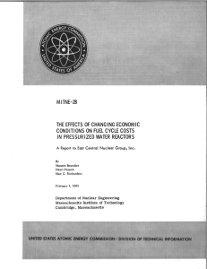 MITNE-28 CONDITIONS  ON  FUEL  CYCLE  COSTS IN EFFECTS