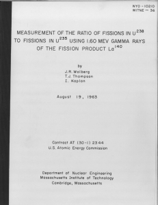 ENT  OF  THE  RATIO  OF ... TO  FISSIONS IN USING  1.60  MEV  GAMMA