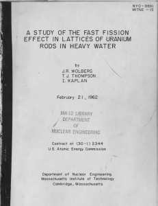 A  STUDY  OF  THE  FAST ... EFFECT  IN  LATTICES  OF  URANIUM ,