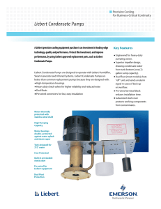 Liebert Condensate Pumps Precision Cooling For Business-Critical Continuity Key Features