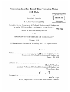 Understanding  Bus  Travel  Time  Variation ... AVL  Data G. MAR