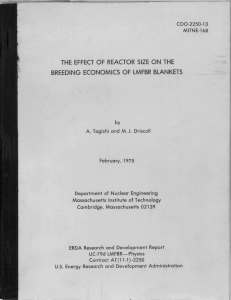 I THE  EFFECT  OF  REACTOR  SIZE ... BREEDING  ECONOMICS  OF  LMFBR  BLANKETS