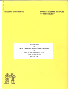 MASSACHUSETTS  INSTITUTE OFTECHNOLOGY NUCLEAR  ENGINEERING Investigations