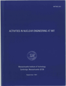 ACTIVITIES  IN NUCLEAR  ENGINEERING  AT 02139 MITNE-291
