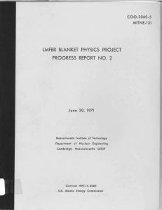 LMFBR  BLANKET  PHYSICS  PROJECT PROGRESS REPORT  NO. 2 COO-3060-5