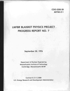 7 LMFBR  BLANKET  PHYSICS  PROJECT COO-2250-28