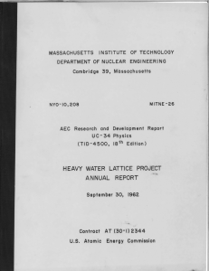 PROJECT HEAVY WATER REPORT LATTICE