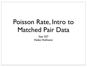 Poisson Rate, Intro to Matched Pair Data Stat 557 Heike Hofmann